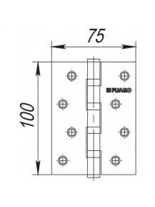 Дверная петля Fuaro 4BB 100x75x2,5 AB бронза (к-т)